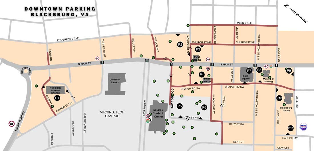 Downtown Blacksburg Parking